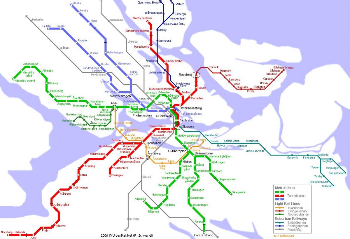 карта метро Стокгольм Швеция
