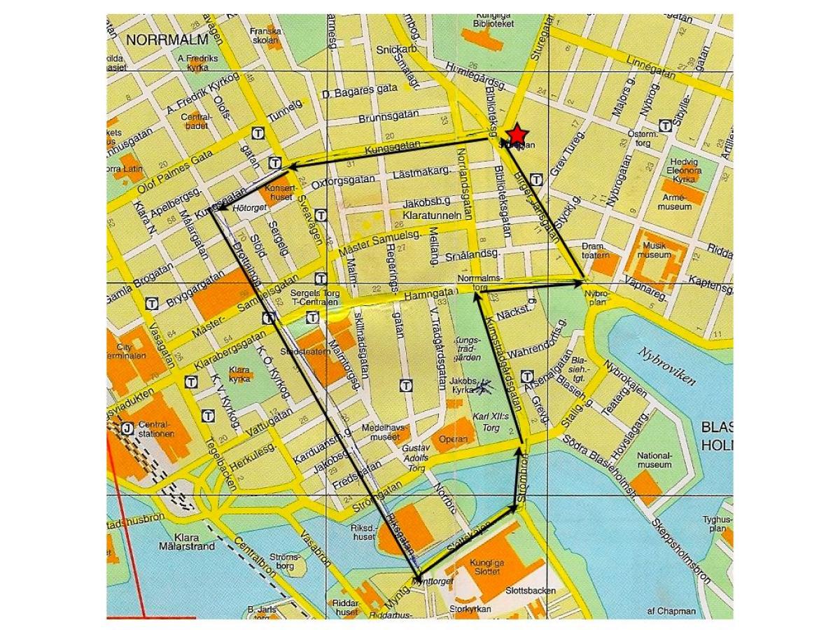 пешеходная экскурсия по Стокгольм карте