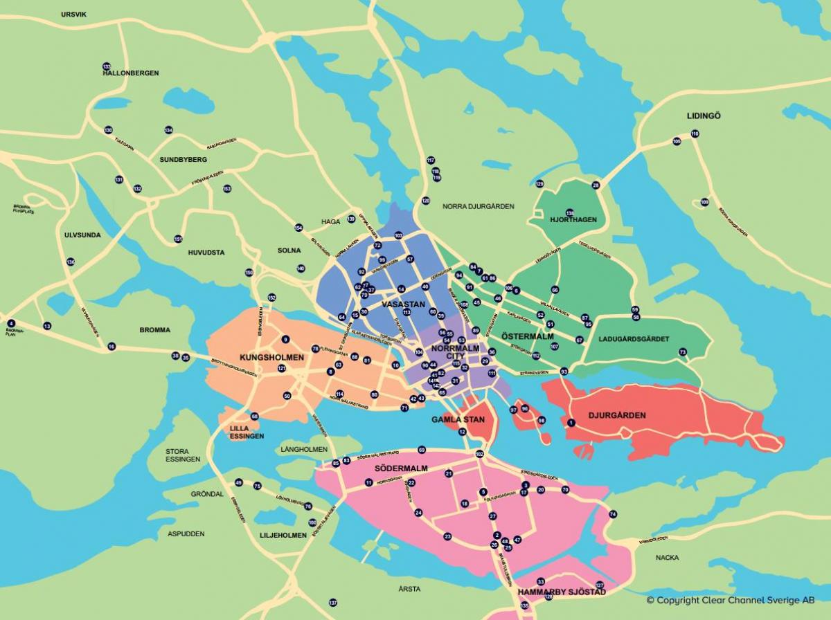 карта города велосипеда карте Стокгольма