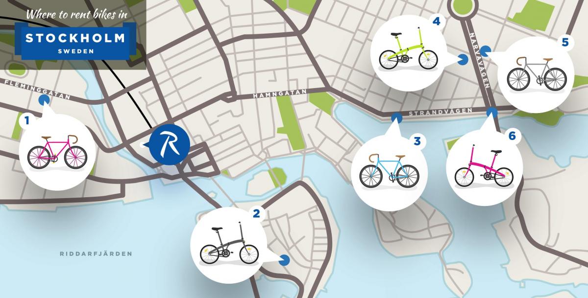 Стокгольм городские велосипеды карту