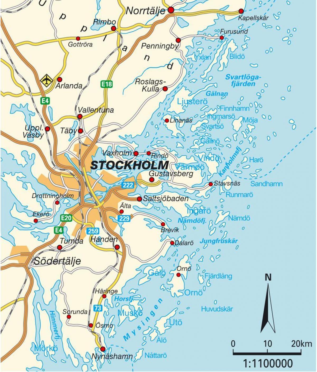 Стокгольм, Швеция карте города 