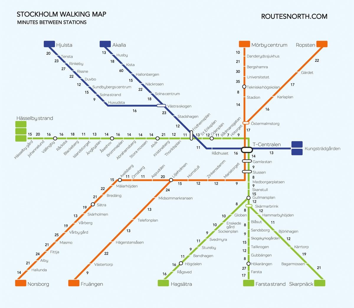 карта Стокгольма пешком