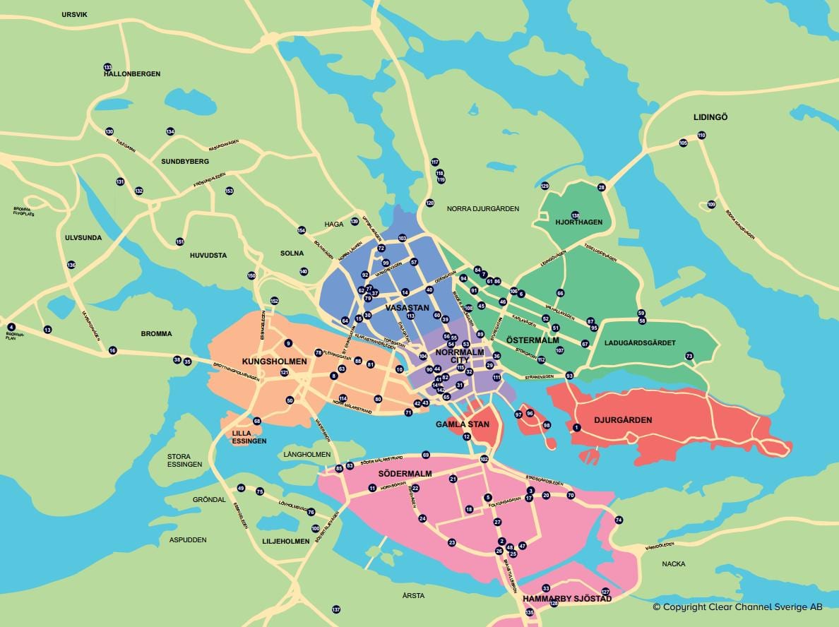 карта города велосипеда карте Стокгольма