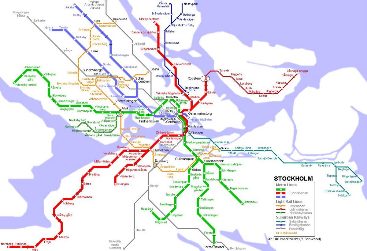 Швеция tunnelbana карте