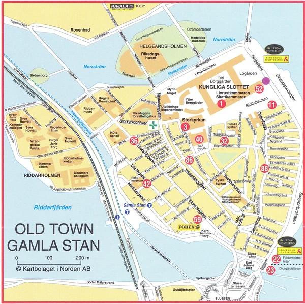 карта старого города в Стокгольме, Швеция
