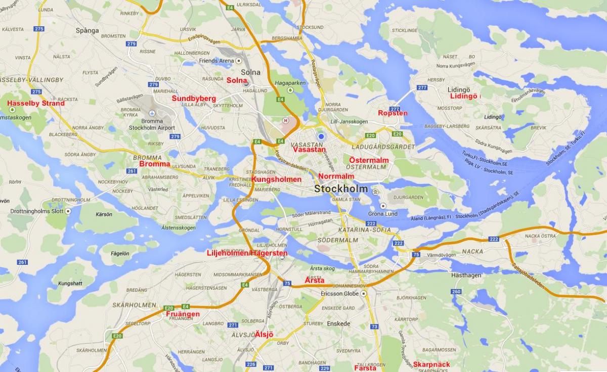 карта Стокгольма кварталы