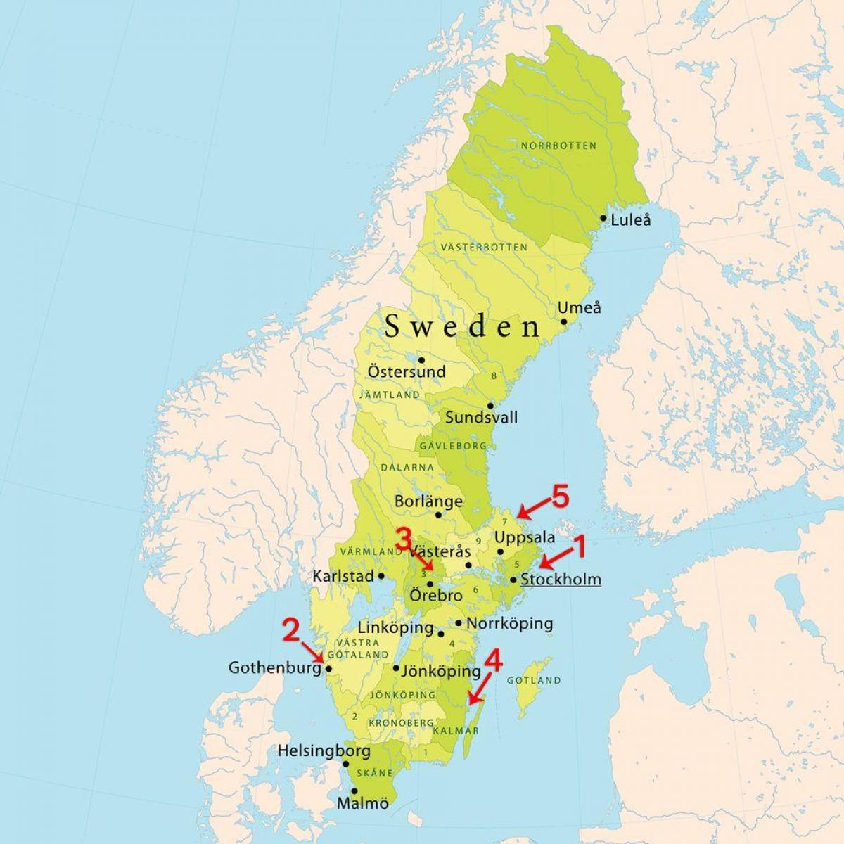 карта Стокгольма пляжи