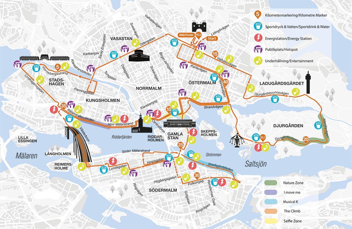 карта Стокгольмский марафон