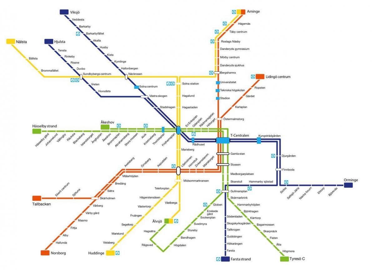 карта Стокгольма метро арт