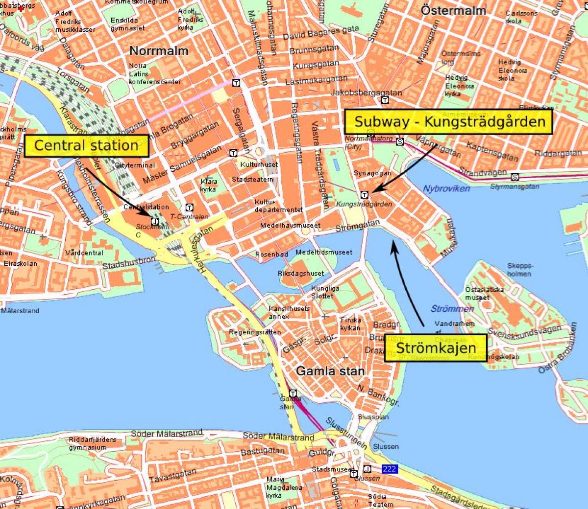 Стокгольм центральной карте