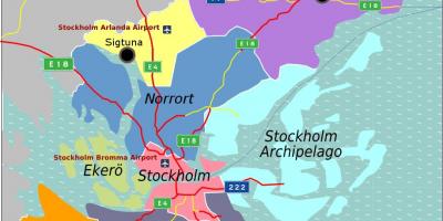 Карта Стокгольма пригороде