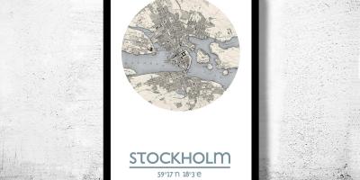 Карта Стокгольма, карта афиша 